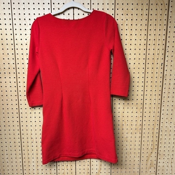 Boden Red Ottoman Ribbed Shift Dress - Picture 2 of 7